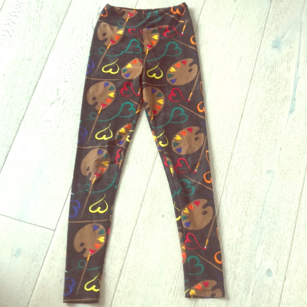 LulaRoe art hearts leggings size tween rare